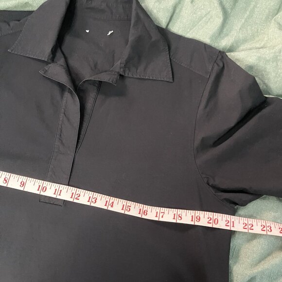 COS Oversized Open Collar Shirt Dress Womens Black Neutral Minimalist - Picture 9 of 13